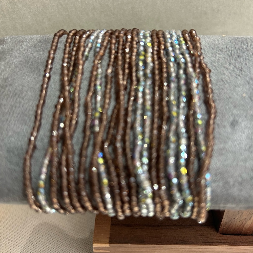 New 20pcs baby dazzling crystal beads brown/grey color bracelet